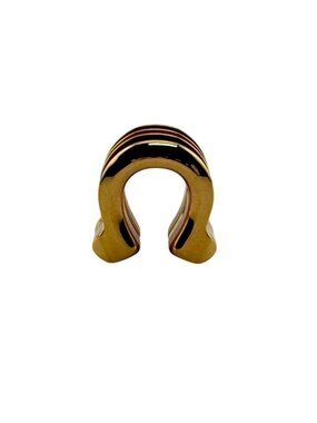 Hermes Joquette Earrings Ear Calfskin Gold Black